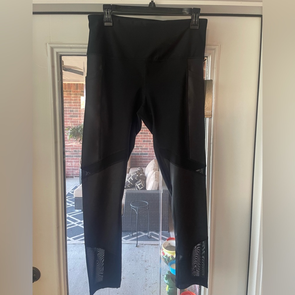 90 Degree By Reflex Mesh Panel Black Leggings